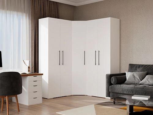 Шкаф угловой Калифорния-Стиль-15 Белый - фото 1