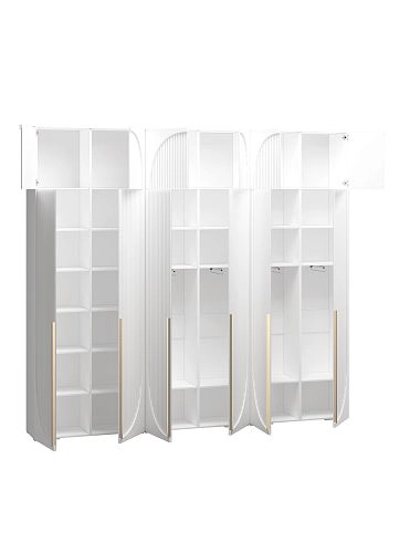 Шкаф распашной Брей-3 с антресолью Белый - фото 3