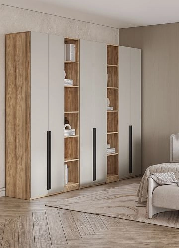 Шкаф распашной Хейсон-18 Кашемир Блэквуд Ячменный - фото 2