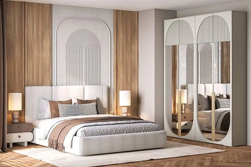 Шкаф распашной Брей-2.2 с антресолью Кашемир - фото 1