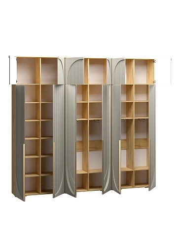 Шкаф распашной Брей-3.1 с антресолью Кашемир/Дуб Золотистый - фото 3