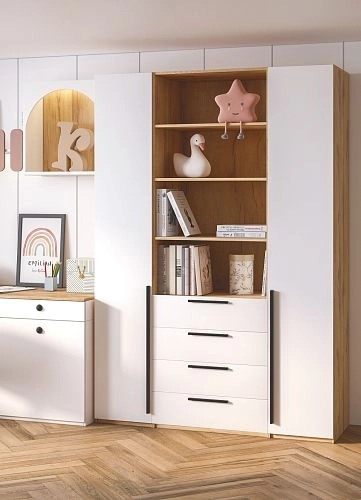 Шкаф распашной Хейсон-6 Белый Дуб Золотистый - фото 2