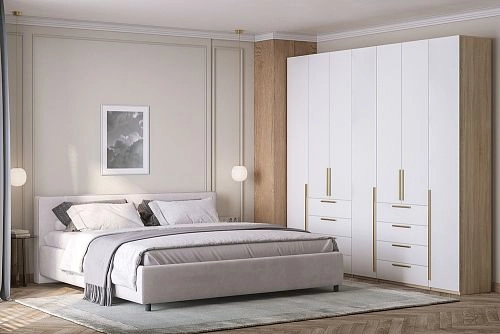 Шкаф распашной Хейсон-2 Белый Дуб Сонома - фото 1