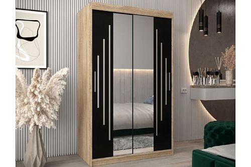 Шкаф-купе Валмиера-4 NEW Дуб Сонома/Черный - фото 1