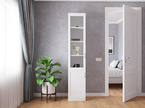 Книжный шкаф Библиограф 1.3 Квадро Белый - фото 1
