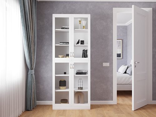 Книжный шкаф Библиограф 2.2 Квадро Белый - фото 1