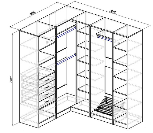 Гардеробная Alexa-14 - фото 2