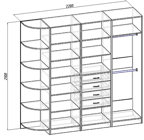 Гардеробная Alexa-12 - фото 2