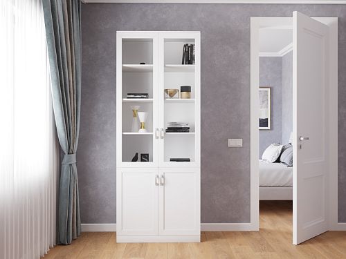 Книжный шкаф Библиограф 2.3 Квадро Белый - фото 1